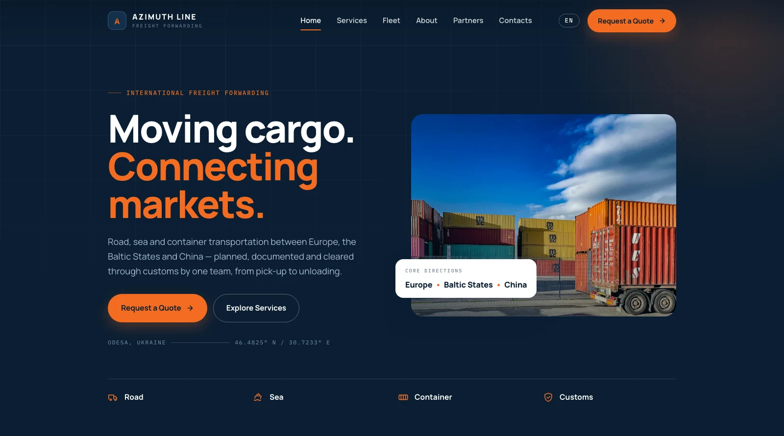 Azimuth Line redesign — homepage direction in development