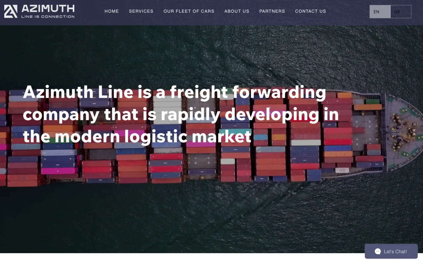 Azimuth Line — live homepage hero