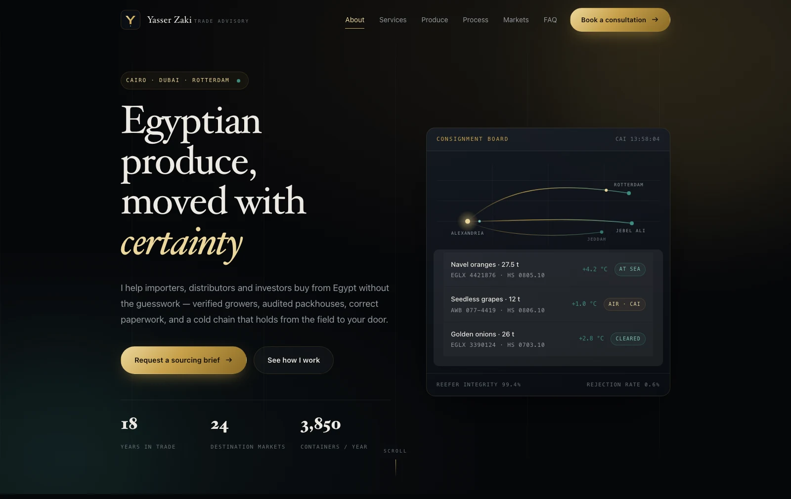 Yaser Zaki Consulting — design direction in development